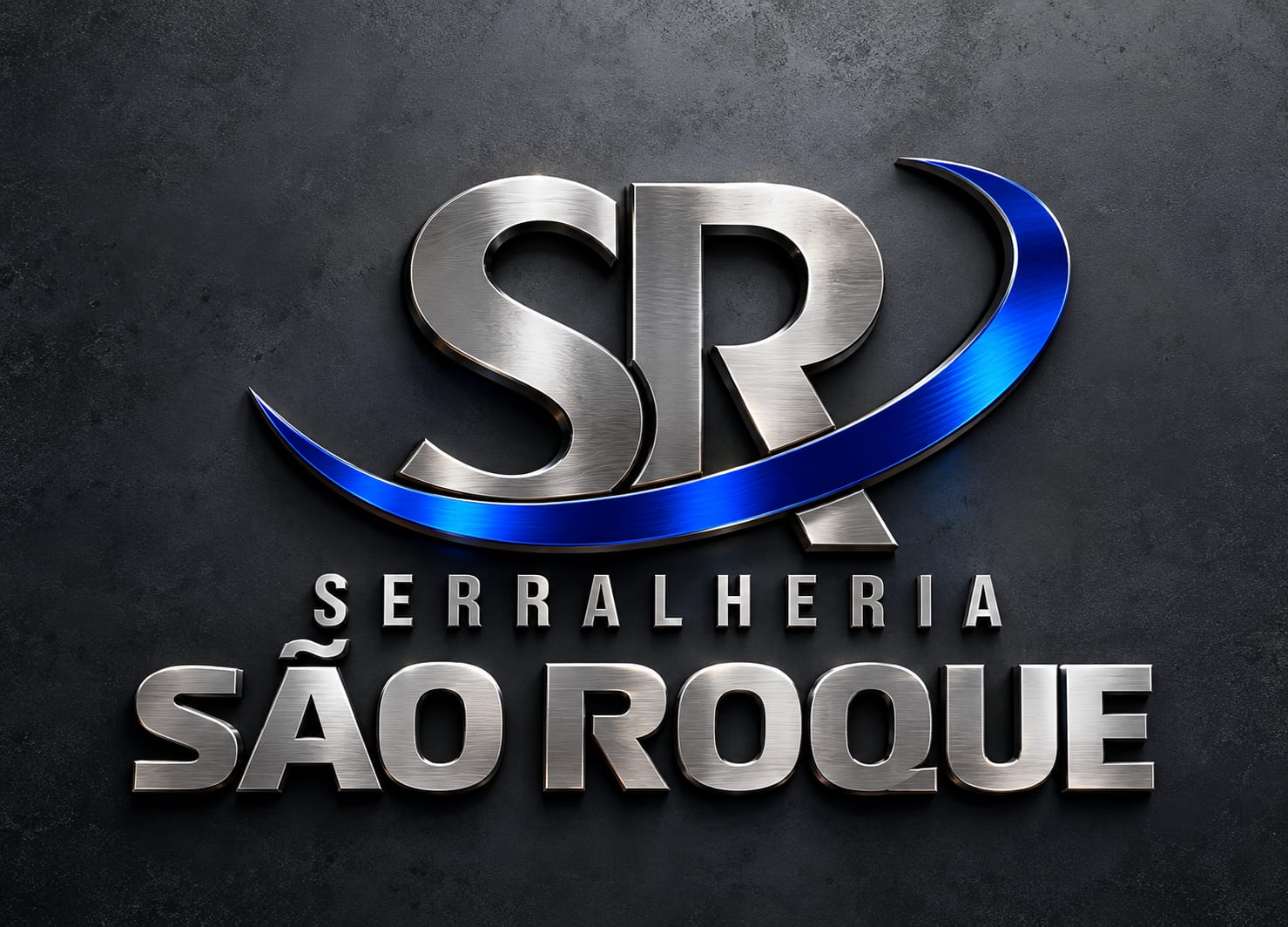 Serralheria São Roque — logo SR em prata e azul